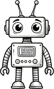 The Degen Brands robot character